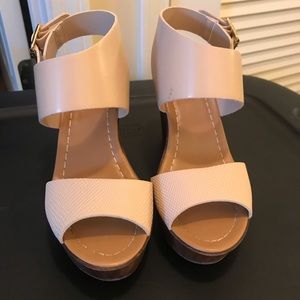 Nude Wedge Sandals